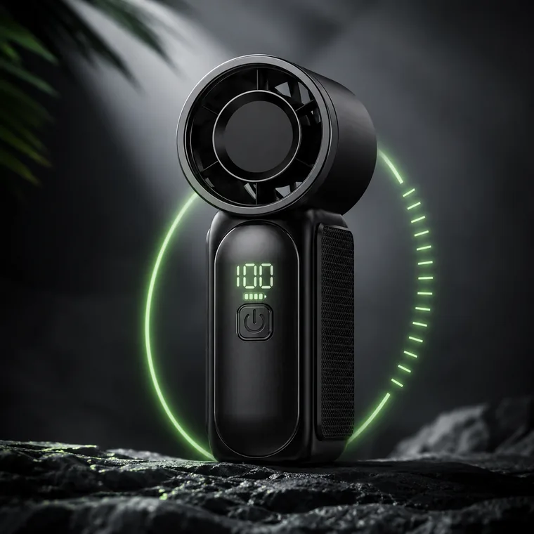 Écran LED et jauge de batterie du mini ventilateur ZÉPHYR